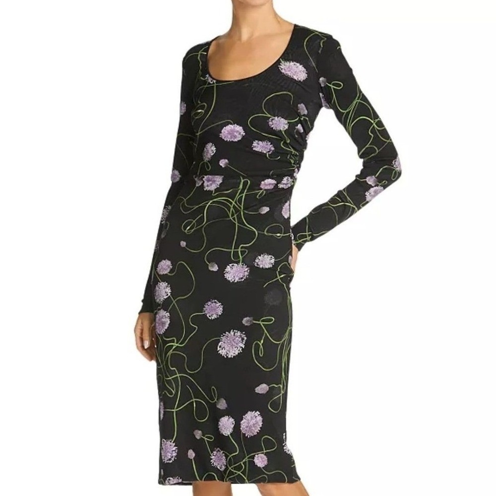 BNWT Stella McCartney Mesh Twisted Floral Black Mesh Dress, Reg $1890